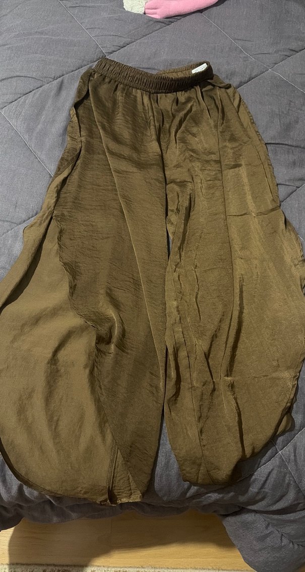 Bohem Tarzda Bej Keten Salaş Pantolon - Görsel 2