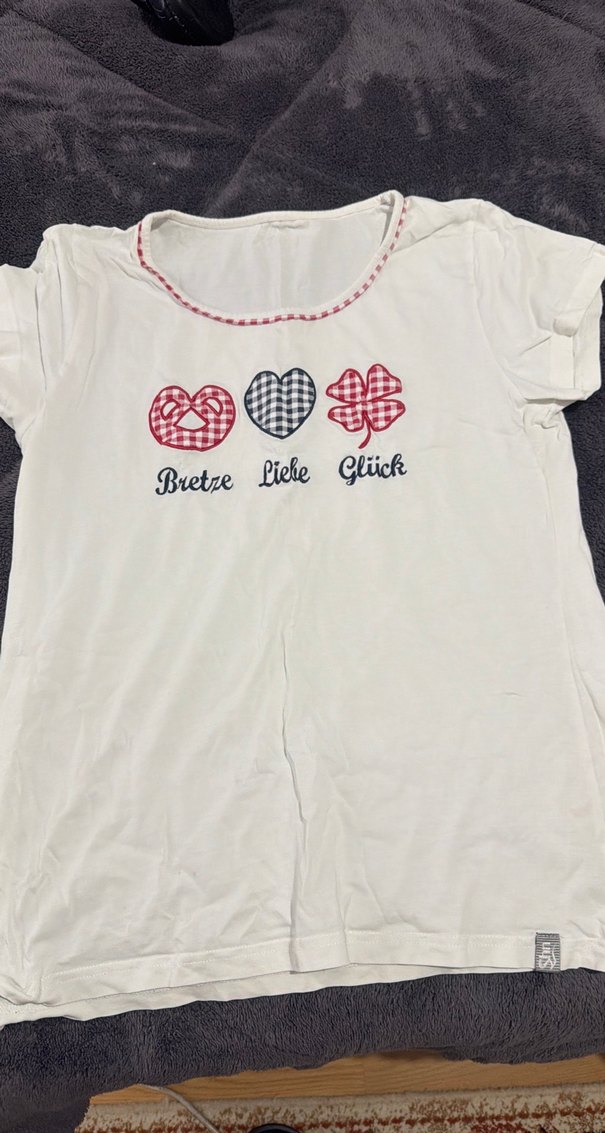 Düğmeli Beyaz Hamile Tişörtü, Kısa Kollu - Görsel 2