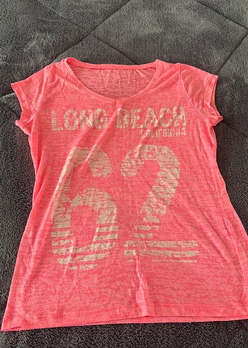 Kız Çocuk Kısa Kollu Pembe Baskılı Tişört - Görsel 2