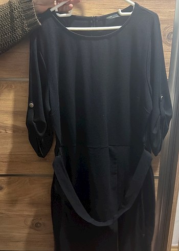 Siyah Midi Hamile Tunik Kemerli - Görsel 3