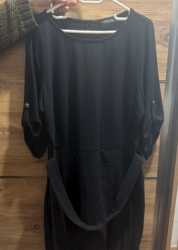 Siyah Midi Hamile Tunik Kemerli - Görsel 4