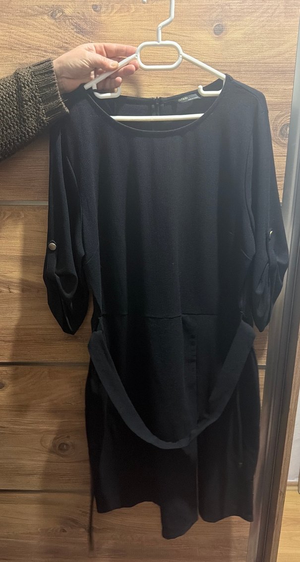 Siyah Midi Hamile Tunik Kemerli - Görsel 3