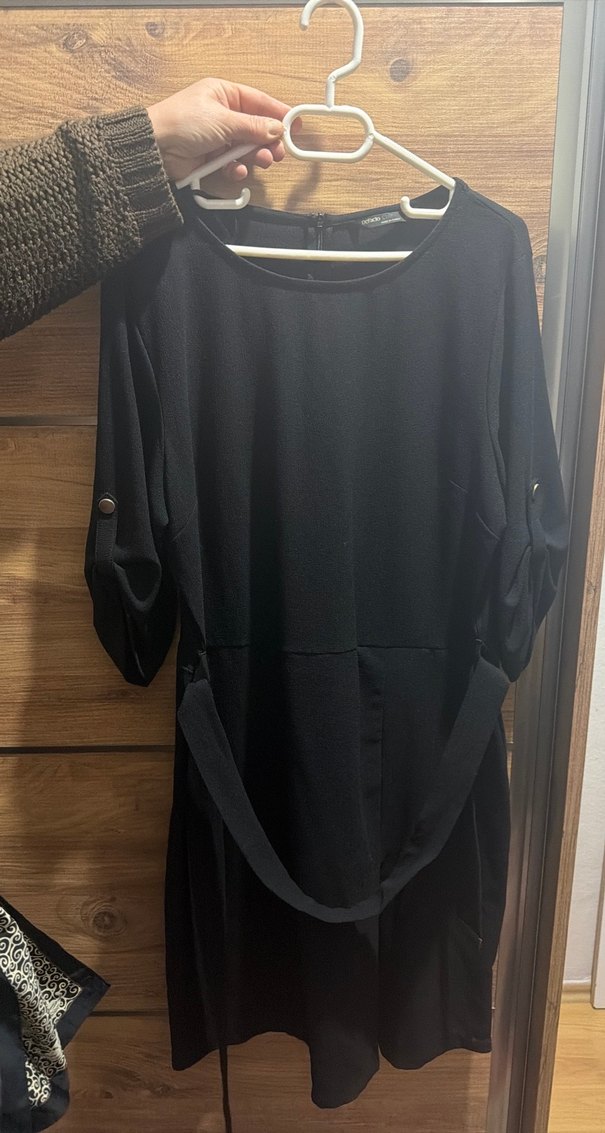 Siyah Midi Hamile Tunik Kemerli - Görsel 2