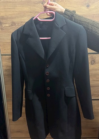 Siyah Süet Midi Kadın Klasik Ceket - Görsel 2