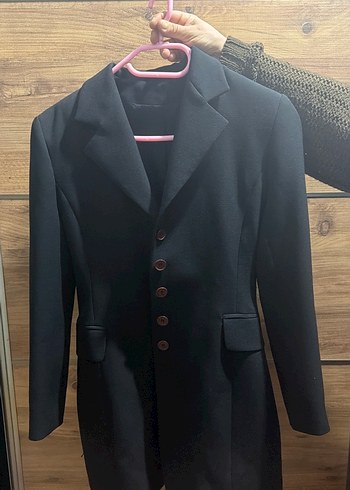 Siyah Süet Midi Kadın Klasik Ceket - Görsel 3