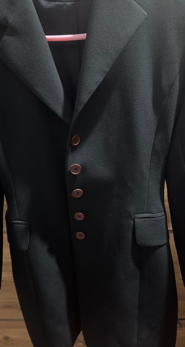 Siyah Süet Midi Kadın Klasik Ceket - Görsel 4