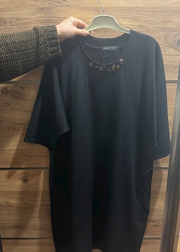 Zincir Detaylı Siyah Midi Tunik - Görsel 3