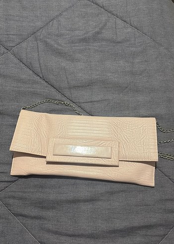 Bej Yılan Derisi Desenli Kadın Portföy Çanta - Görsel 3