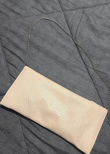 Bej Yılan Derisi Desenli Kadın Portföy Çanta - Görsel 7