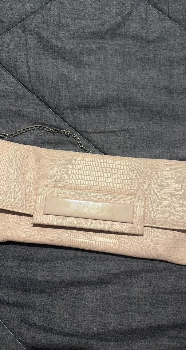 Bej Yılan Derisi Desenli Kadın Portföy Çanta - Görsel 4