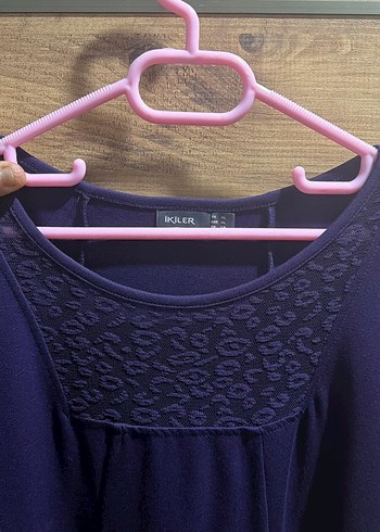 Mor Kısa Kollu Hamile Midi Tunik - Görsel 3