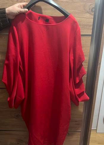 Kırmızı Kadın Salaş Midi Tunik - Görsel 2