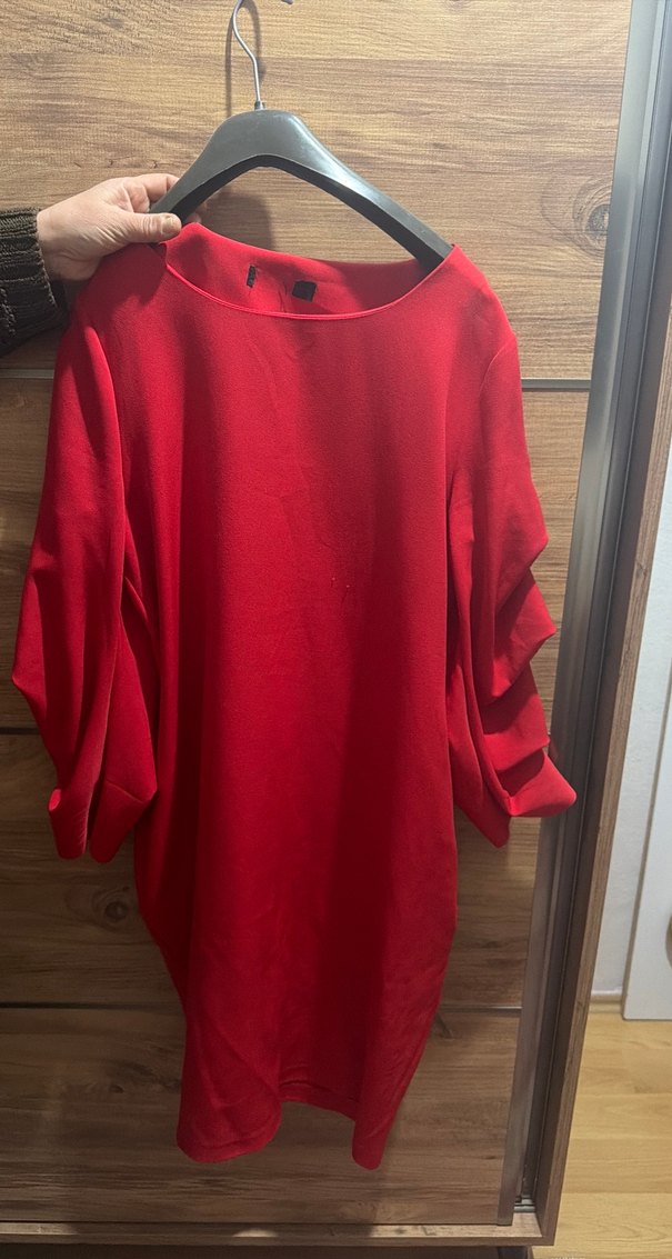 Kırmızı Kadın Salaş Midi Tunik - Görsel 2