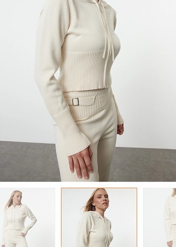 Kadın Beyaz Midi İspanyol Paça Pantolon - Görsel 2