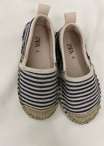 Kız çocuk Mavi Çizgili hasır ayakkanı - Görsel 3