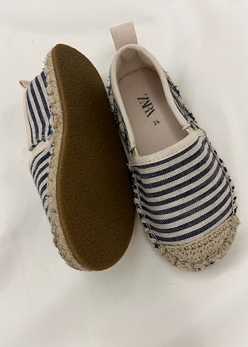 Kız çocuk Mavi Çizgili hasır ayakkanı - Görsel 4