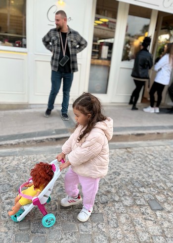 Kapüşonlu Bebek Kız Şişme Mont - Görsel 2