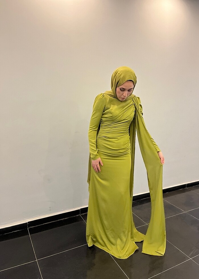 Yag yeşili abiye - Görsel 3