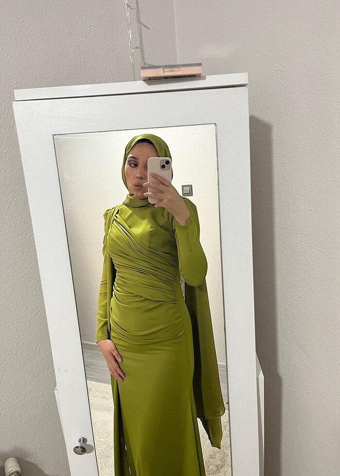 Yag yeşili abiye - Görsel 4