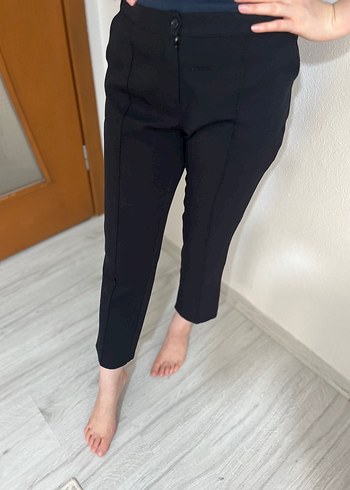 38 Beden Siyah Midi Kadın Kumaş Pantolon