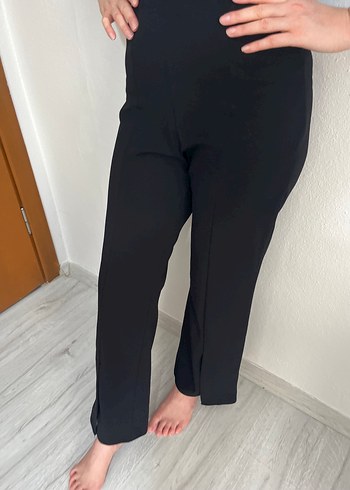 Siyah Midi Kadın Kumaş Pantolon
