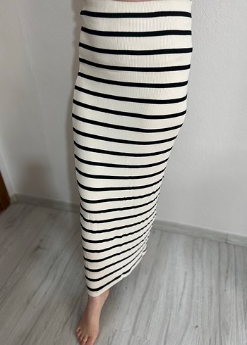 H&M Çizgili Uzun Etek