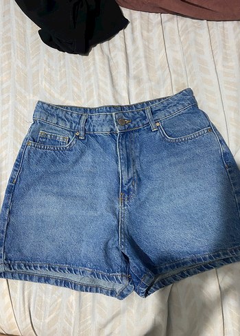 Mavi Mini Bol Kesim Kadın Denim Şort