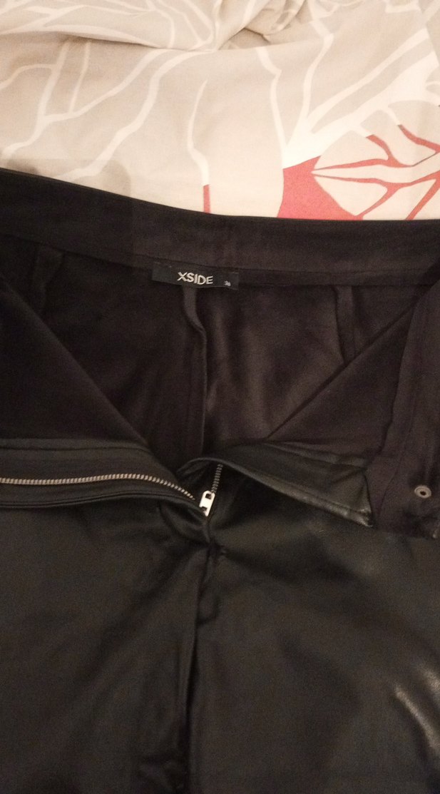 Siyah Deri Kadın Pantolon - Görsel 3