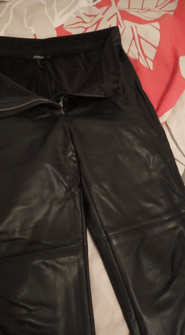 Siyah Deri Kadın Pantolon - Görsel 4