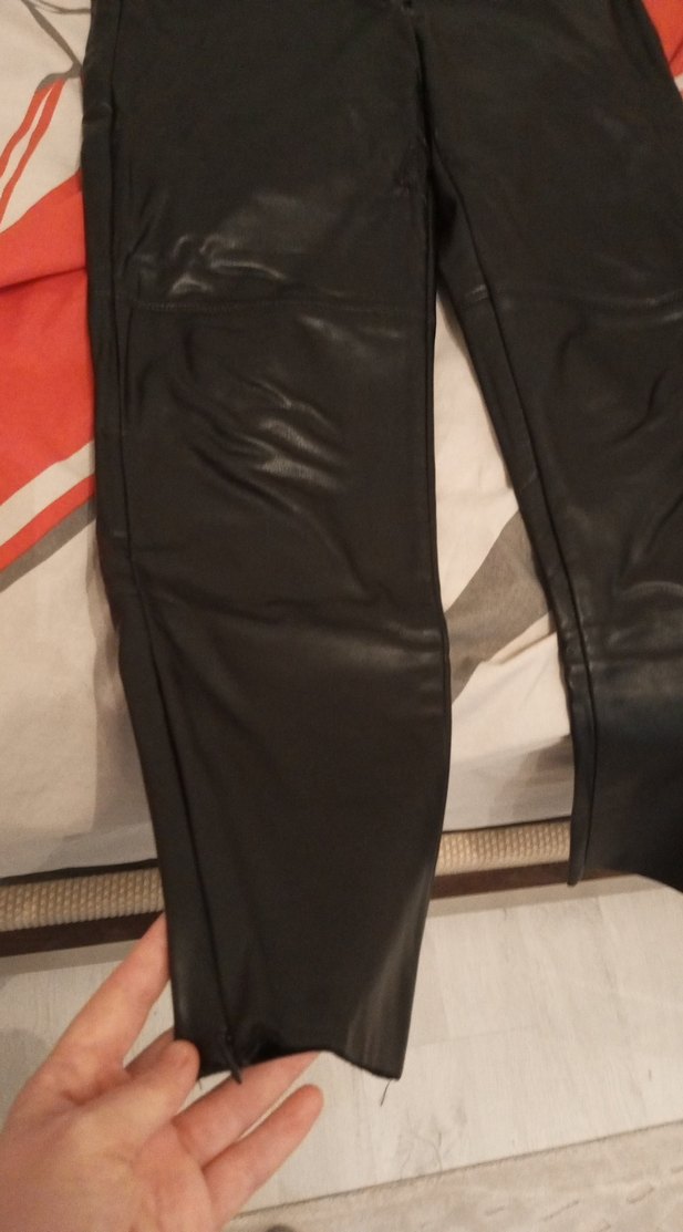 Siyah Deri Kadın Pantolon - Görsel 2