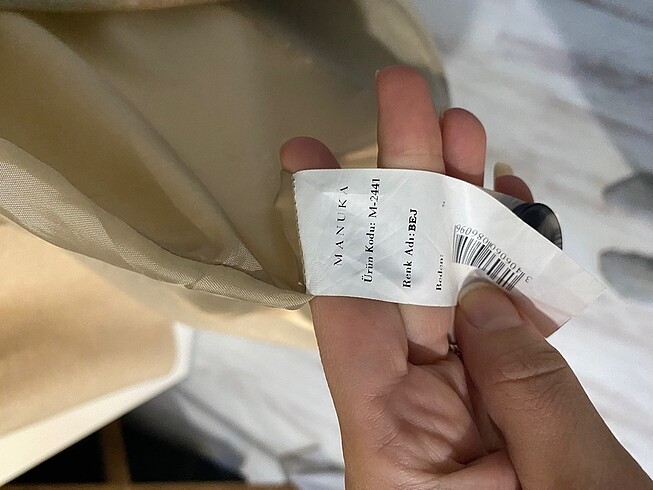 s Beden camel Renk Manuka Cep detaylı kruvaze kaban