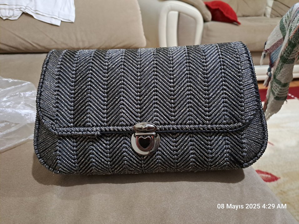 vizon peluş kadın omuz çantası - Görsel 5