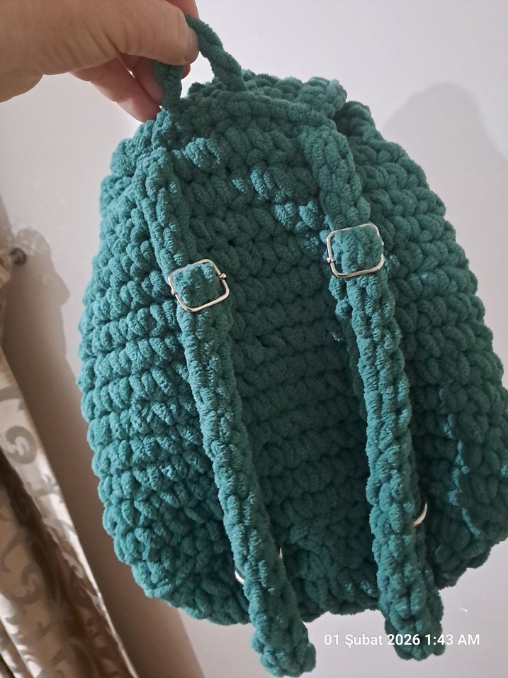 Pembe Örgü Kız Çocuk Sırt Çantası - Görsel 4