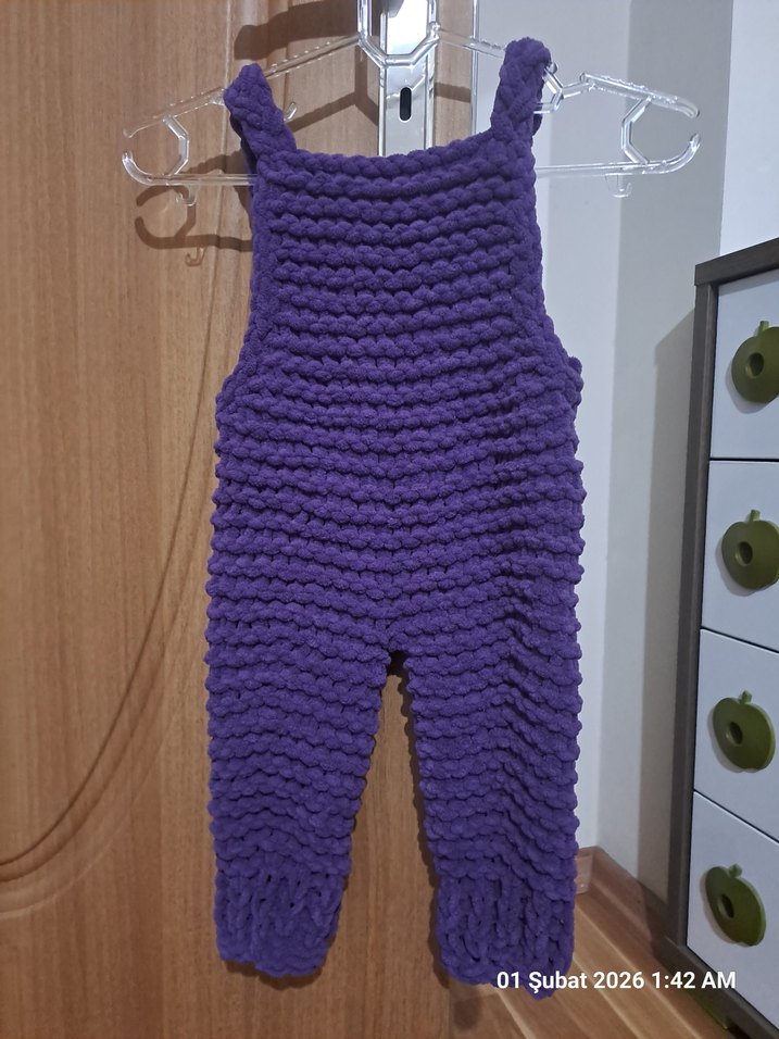 Mor Örgü Erkek Bebek Tulum - Görsel 2