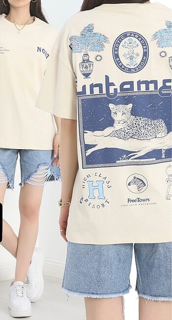 Baskılı Oversize Tişört