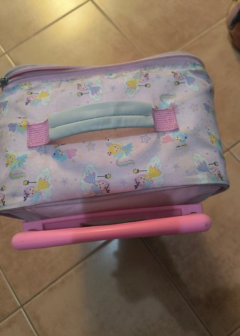 Unicorn Desenli Pembe Çekçekli Okul Çantası - Görsel 2