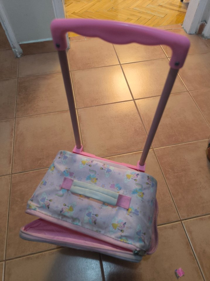 Unicorn Desenli Pembe Çekçekli Okul Çantası - Görsel 3