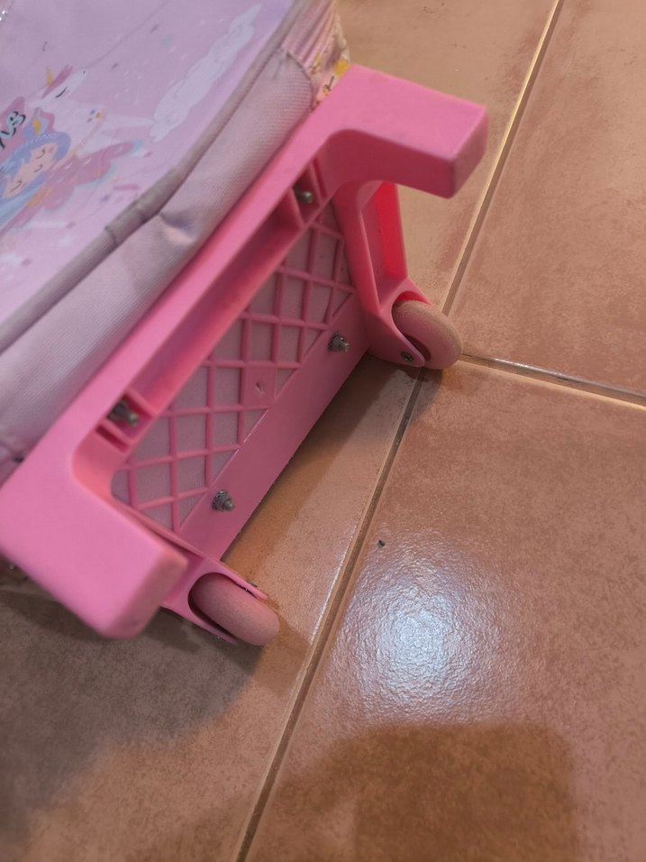 Unicorn Desenli Pembe Çekçekli Okul Çantası - Görsel 4