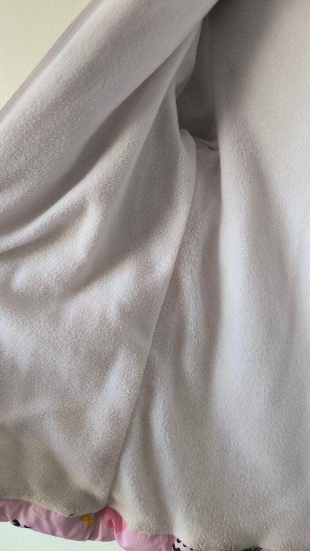 Kız Çocuk Pembe Baskılı Fermuarlı Mont - Görsel 3