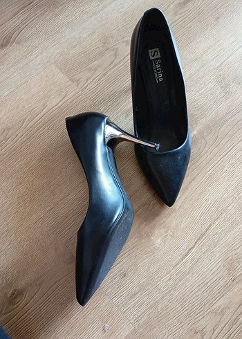 Diğer Siyah Bağcıklı Stiletto Topuklu Kadın Ayakkabı