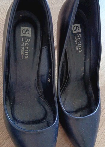 38 Beden Siyah Bağcıklı Stiletto Topuklu Kadın Ayakkabı