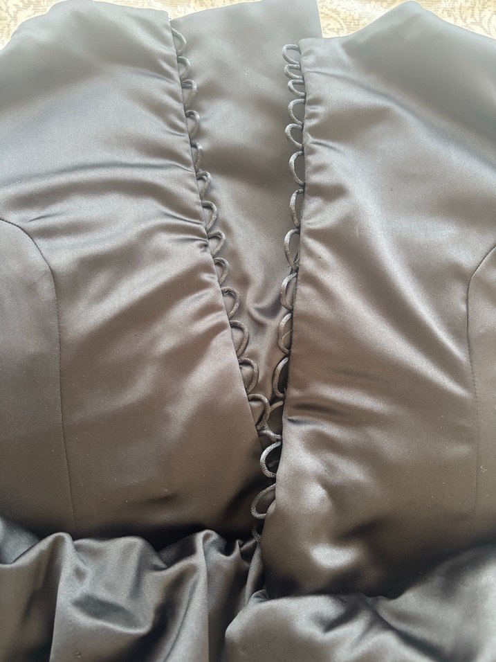 Siyah Straplez Gotik Mezuniyet Elbisesi özel dikim - Görsel 3