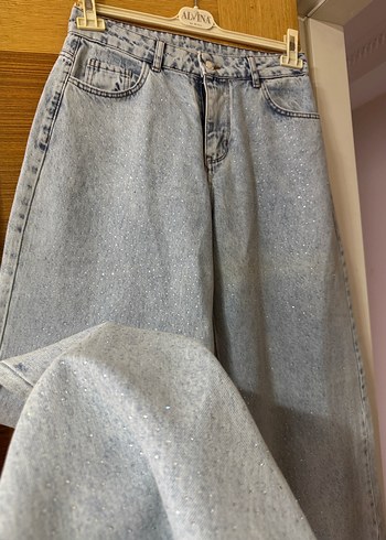 l Beden Kot mavisi taşlı zara pantolon