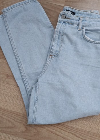 Kadın Pastel Bej Midi Denim Pantolon