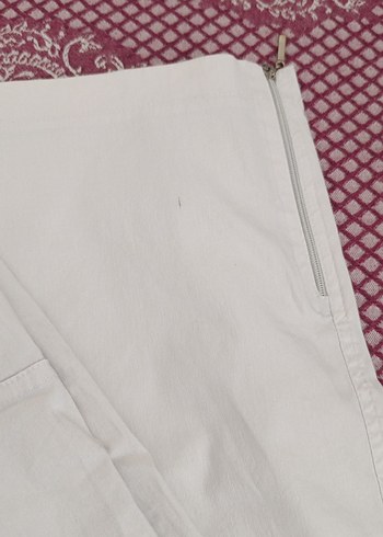Diğer Kadın Beyaz Regular Fit Pamuklu Kumaş Pantolon