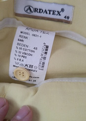 Diğer Sarı Midi Kadın Kumaş Pantolon