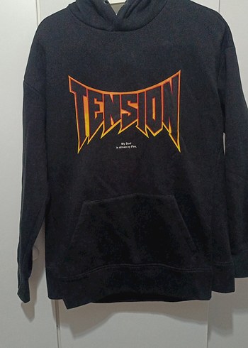 Siyah Kapüşonlu Erkek Sweatshirt