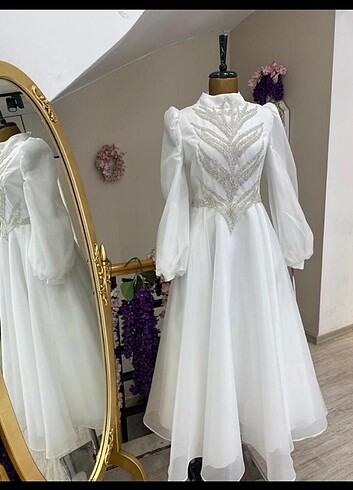 42 Beden beyaz Renk My Dreams Collection Bidar Abiye