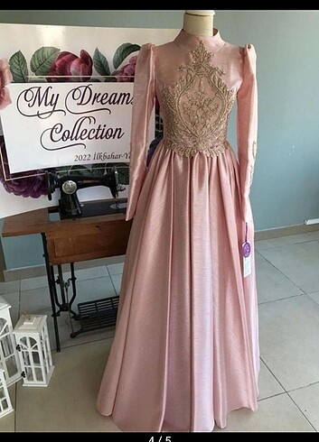 38 Beden pembe Renk My Dreams Collection Toprak Abiye