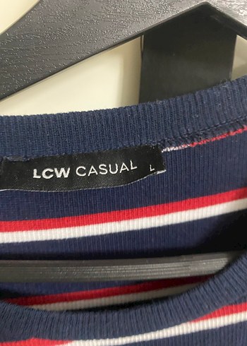 LC Waikiki Çizgili, Kısa Kollu Midi Elbise